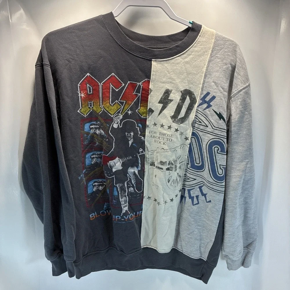 AC/DC For Those About To Rock 2022 Graphic Sweatshirt M(38-40) Patchwork GUC